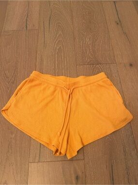 Colsie Bright Orange Waffle Knit Athletic Shorts
